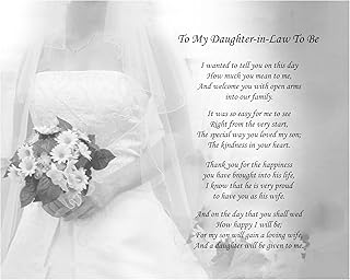 Daughter-In-Law To Be Inspirational Love Wall Decor - Welcome To Our Family Quote Poster, Meaningful Keepsake Wedding Gift for Home, Bedroom, Wedding & Living Room Decor - 8x10" Unframed Wall Art