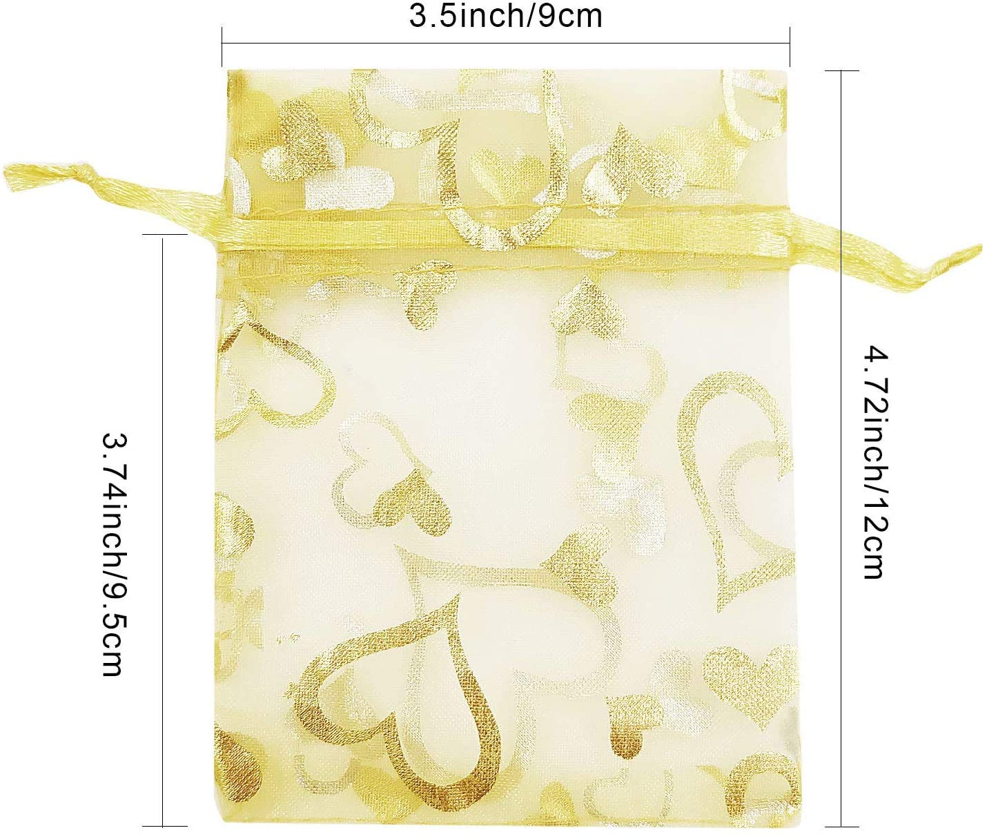 Sacchetti Organza Con Coulisse 5x7 Cm - 50 Pezzi, Per Matrimoni, Regali, Gioielli, Caramelle, Decorazione Decorazione Feste Elegante