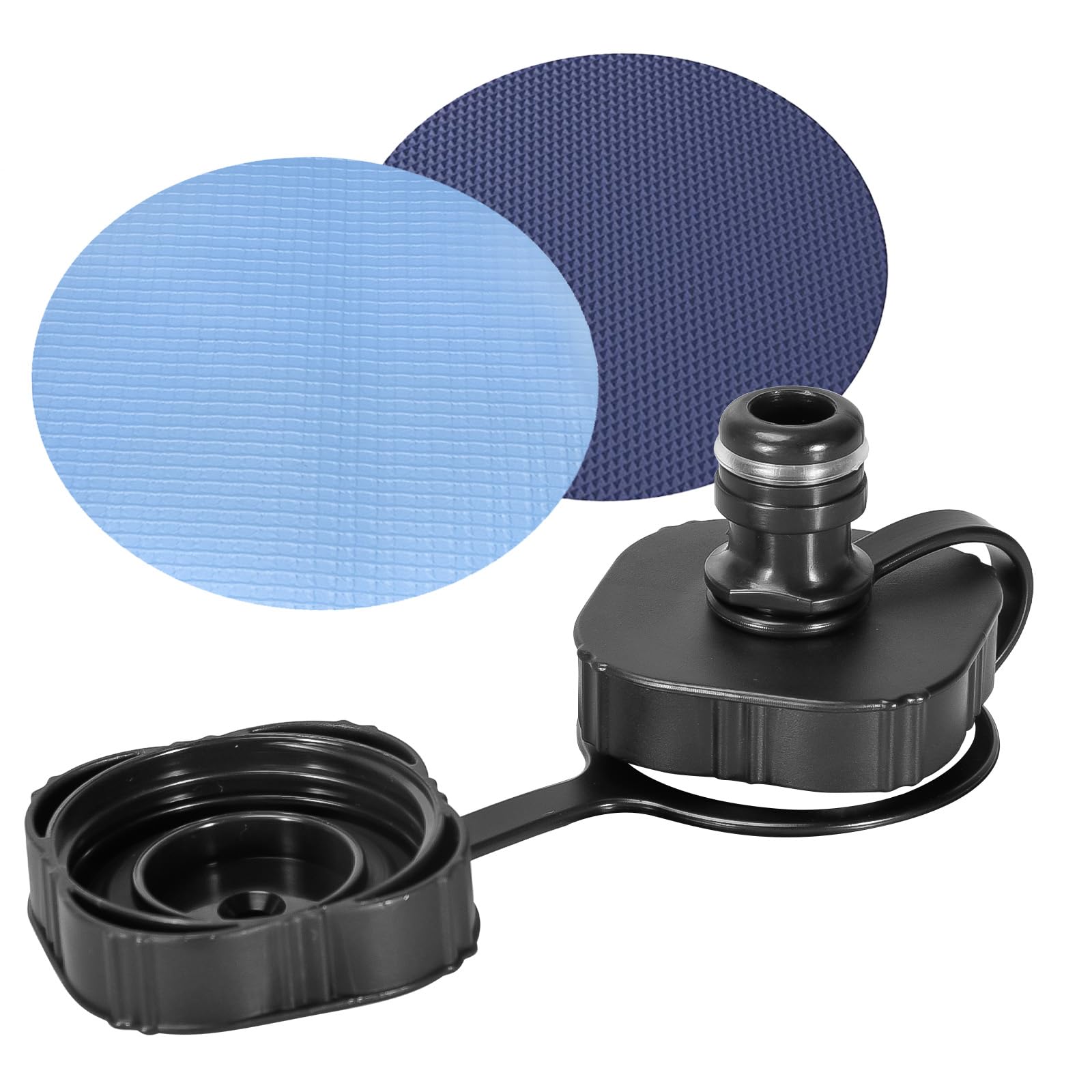 Photo 1 of VISTOP Dog Pool Replacement Drain Valve Cap, 2 Repair Patches, Drain Connector Adapter - Quick Connector Garden Hose Accessories Kit for Foldable Portable Swimming Pool, Kiddle Pool