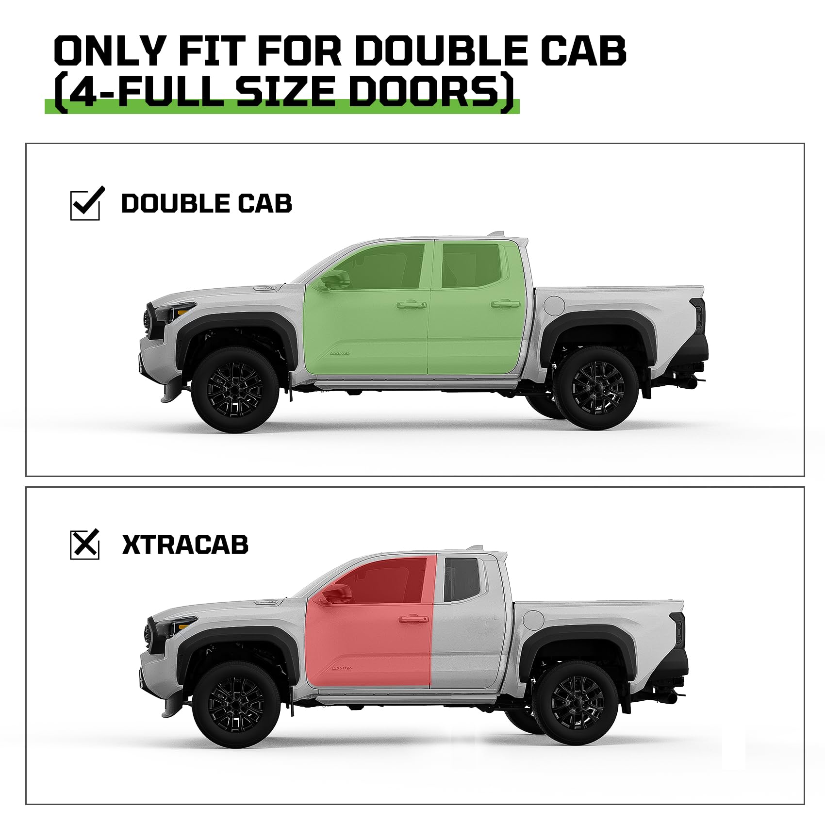 Window Visors Rain Guards Fit for Double Cab Tacoma 2016-2023,Tape-On Rain Guards for Car Windows,Durable PC Material Vent Visors for Cars,Side Window Deflectors for Toyota Tacoma Accessories-4 PCS