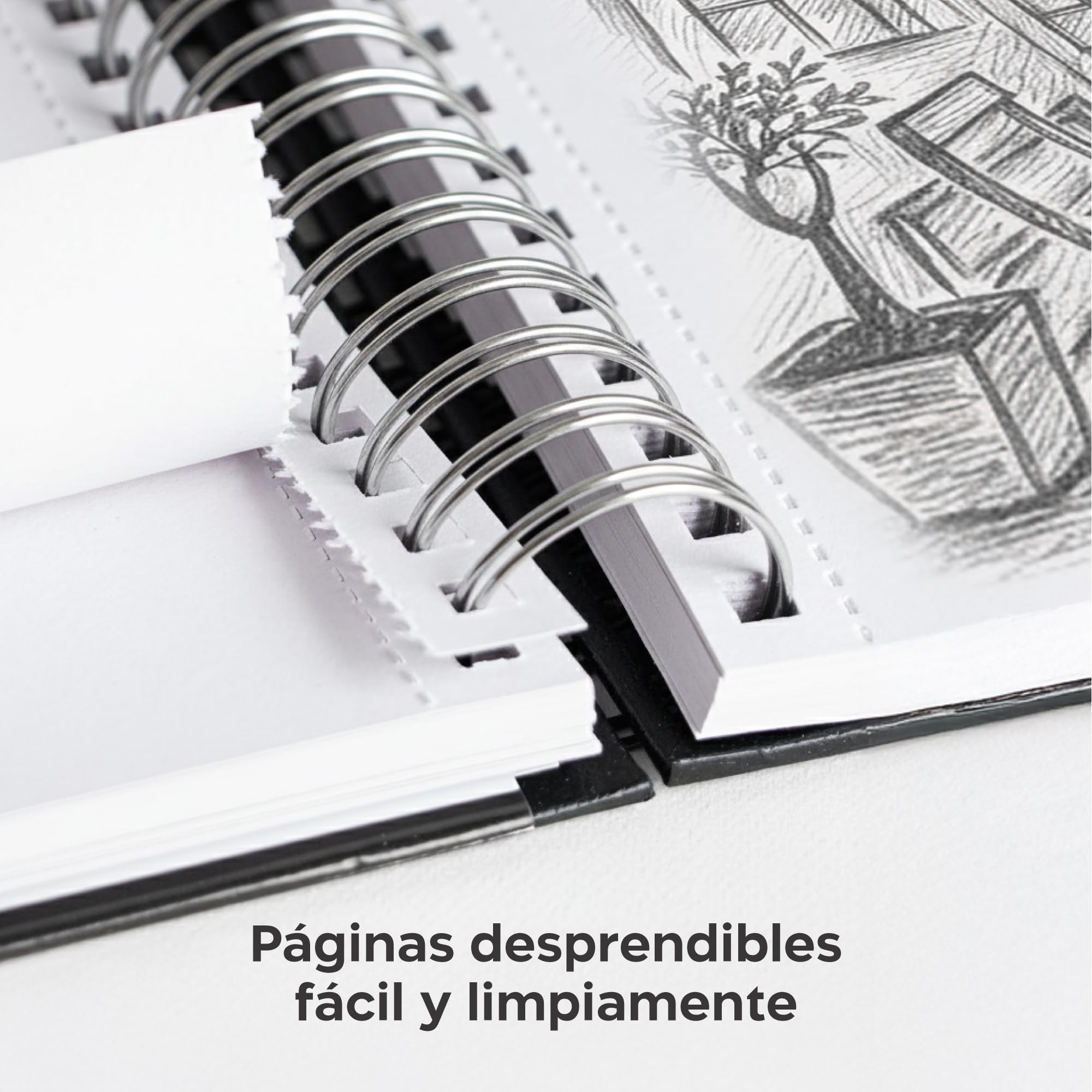 Zenacolor Sketchbook A4, Cuaderno de Dibujo 50 hojas/100 páginas, 200 g/m² de papel muy grueso - Bloc de Dibujo con Tapa Dura y espiral para Niños, Profesionales, Dibujar y Hacer Bocetos