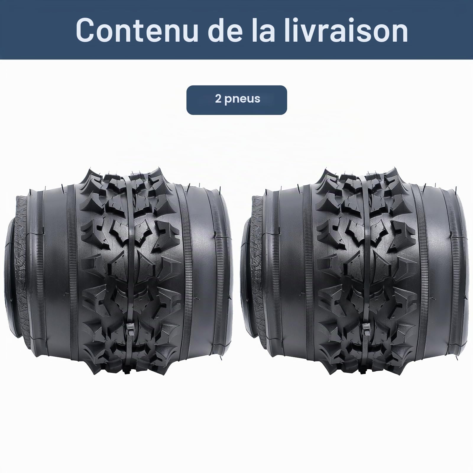 YUNSCM 2-PCS 26 Pouces Montagne Vélo pneus 26x2.10/54-559 Compatible with Off Route Vélo 26x1.95 26x2.0 26x2.10 26x2.125 Vélo Bike pneus (Y-1044)