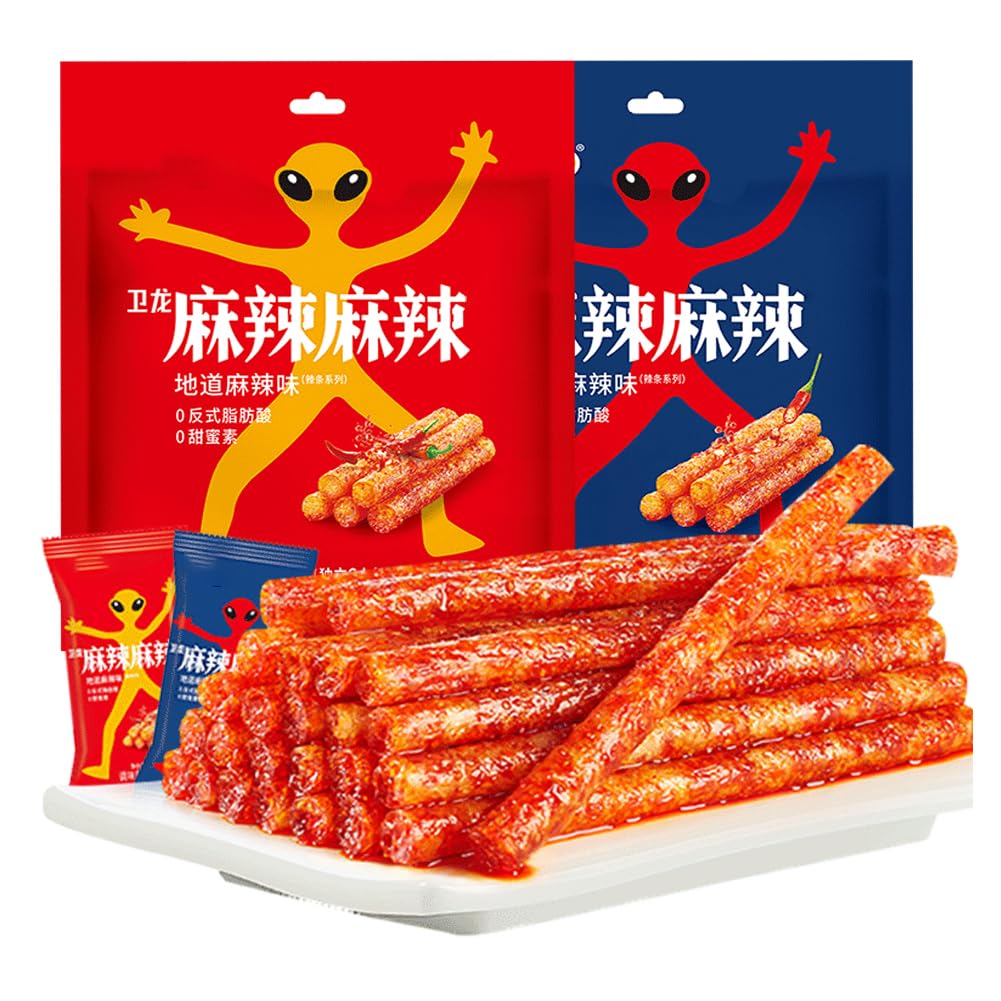 McKona Latiao snack gift package,A variety of spicy strips,spicy big gluten,spicy and spicy casual snacks,Delicious Chinese Snacks,convenience food (108g*2 (12 Small packets))