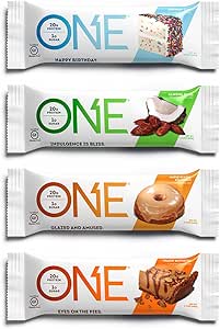 ONE Protein Bars, Best Sellers Variety Pack, Gluten Free Protein Bars with 20g Protein and 1g Sugar, Pantry Staples, 2.12 oz (12 Count)