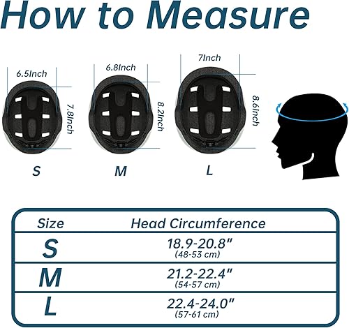 Miniatura 5 de Casco de patineta para bicicleta, casco ligero, ajustable, multideporte, para niños, jóvenes y adultos, 3 tamaños