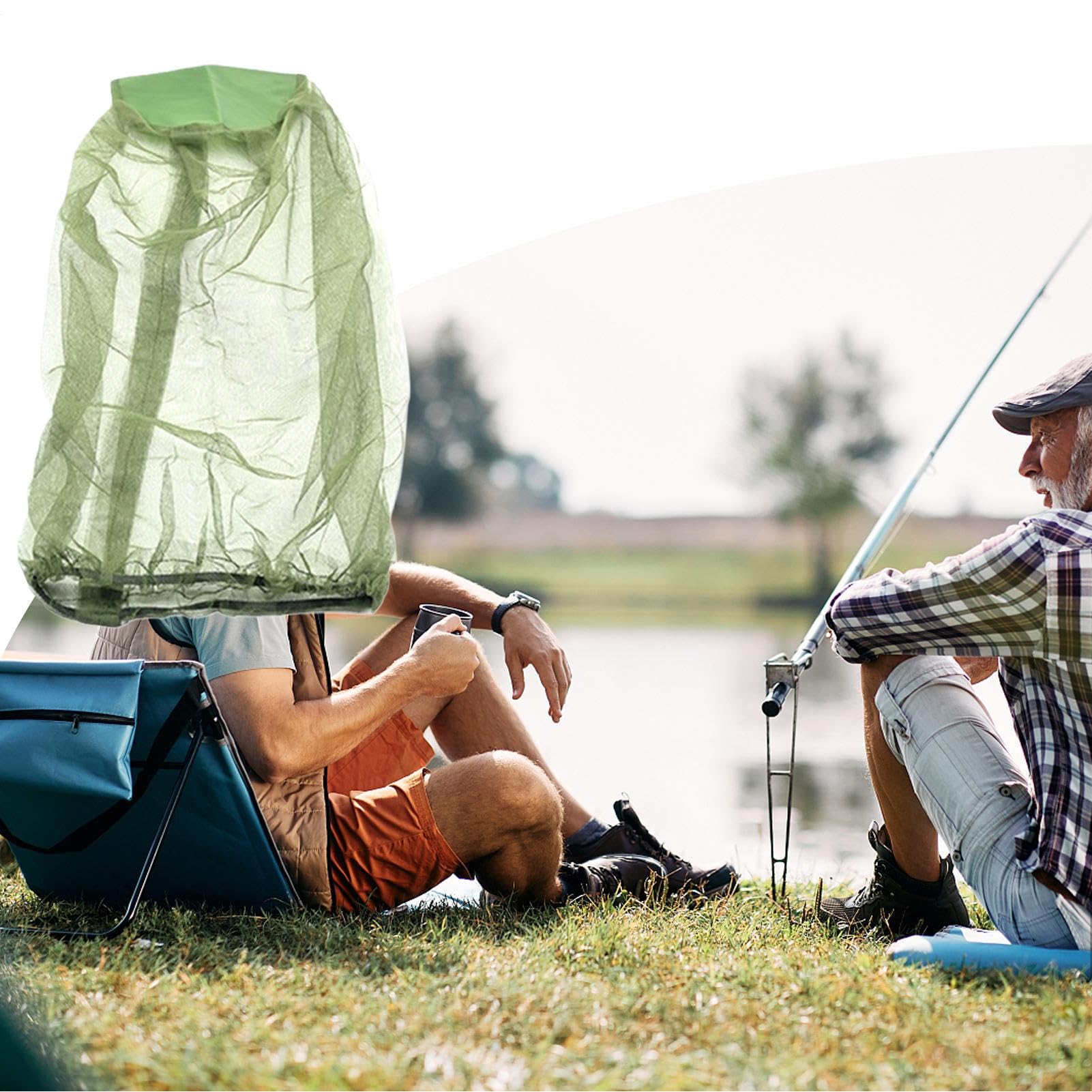 Moustiquaire pour tête – Capuche filet anti-moustiques avec ajustement automatique, léger pour le jardin, la randonnée, la randonnée et les activités de plein air