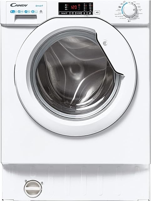 CANDY CBD 495D1WE/1-80 Integrated Washer Dryer, 9KG Wash + 5KG Dry, 1400 RPM, 13 Programmes, 4 Quick Washes, White