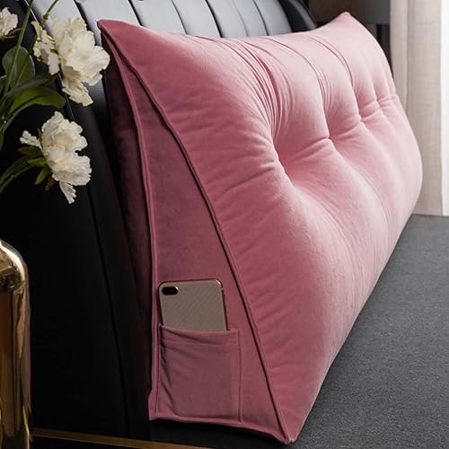 ZZYK Almohada triangular para cabecero, cojín triangular de color sólido, almohada de descanso en cama, almohada extraíble con soporte de cuña
