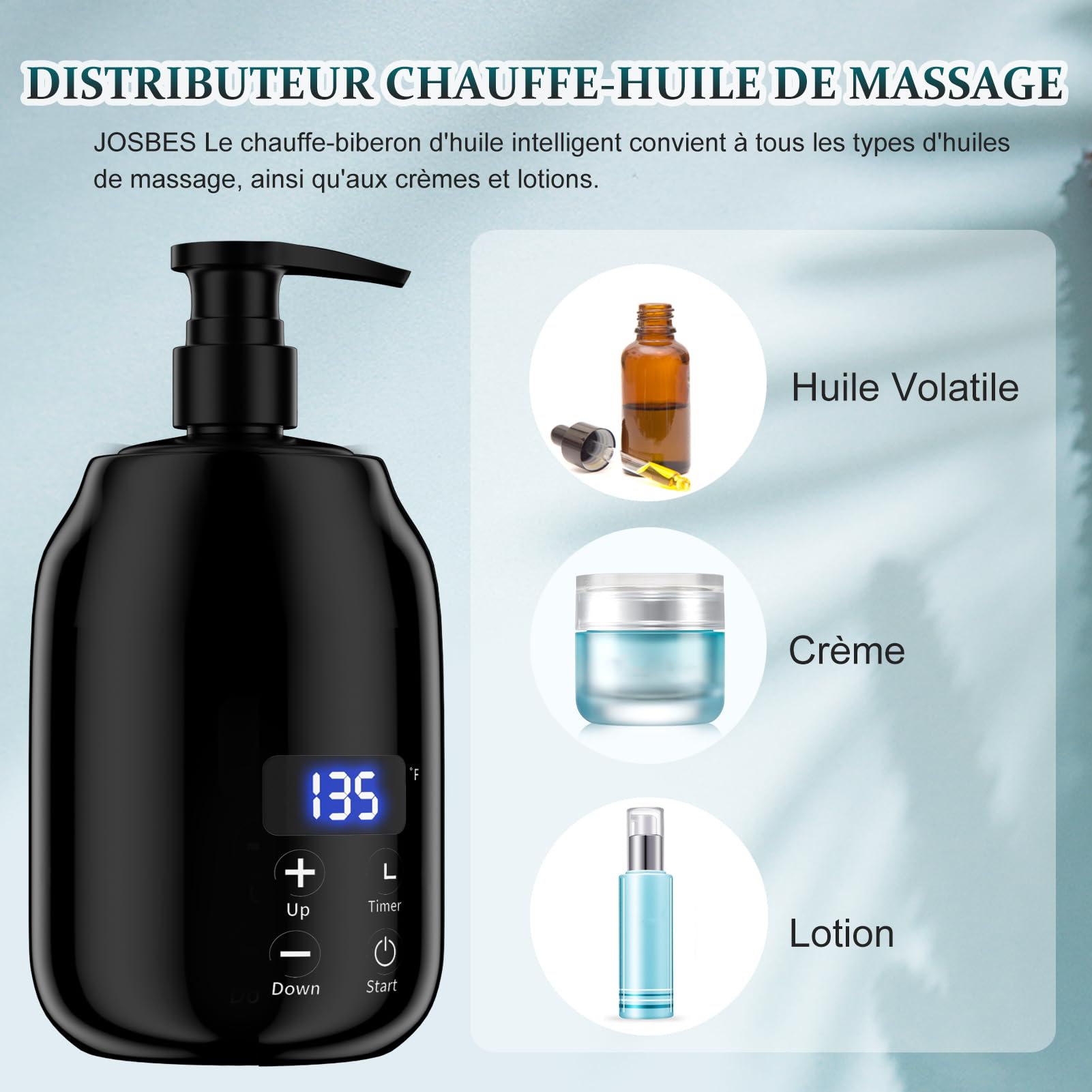 Massageöl Wärmer für Spa Massageöl 2 Flaschen Spender und Lotion Wärmer LED Anzeige Gel Flaschenwärmer Massageöl Heizung für Salon Massageöl Flaschenwärmer (schwarz)