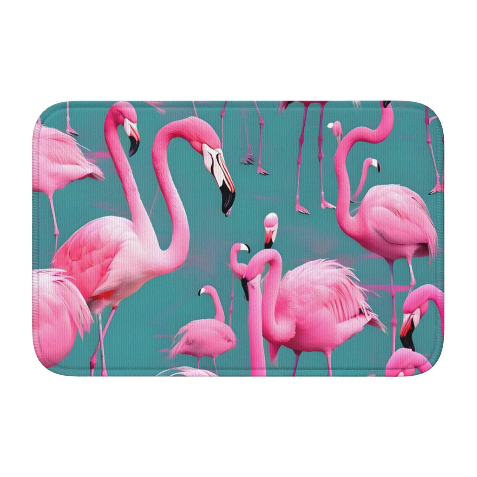 Tapis de sol 40x60 cm antidérapant avec motif flamant rose