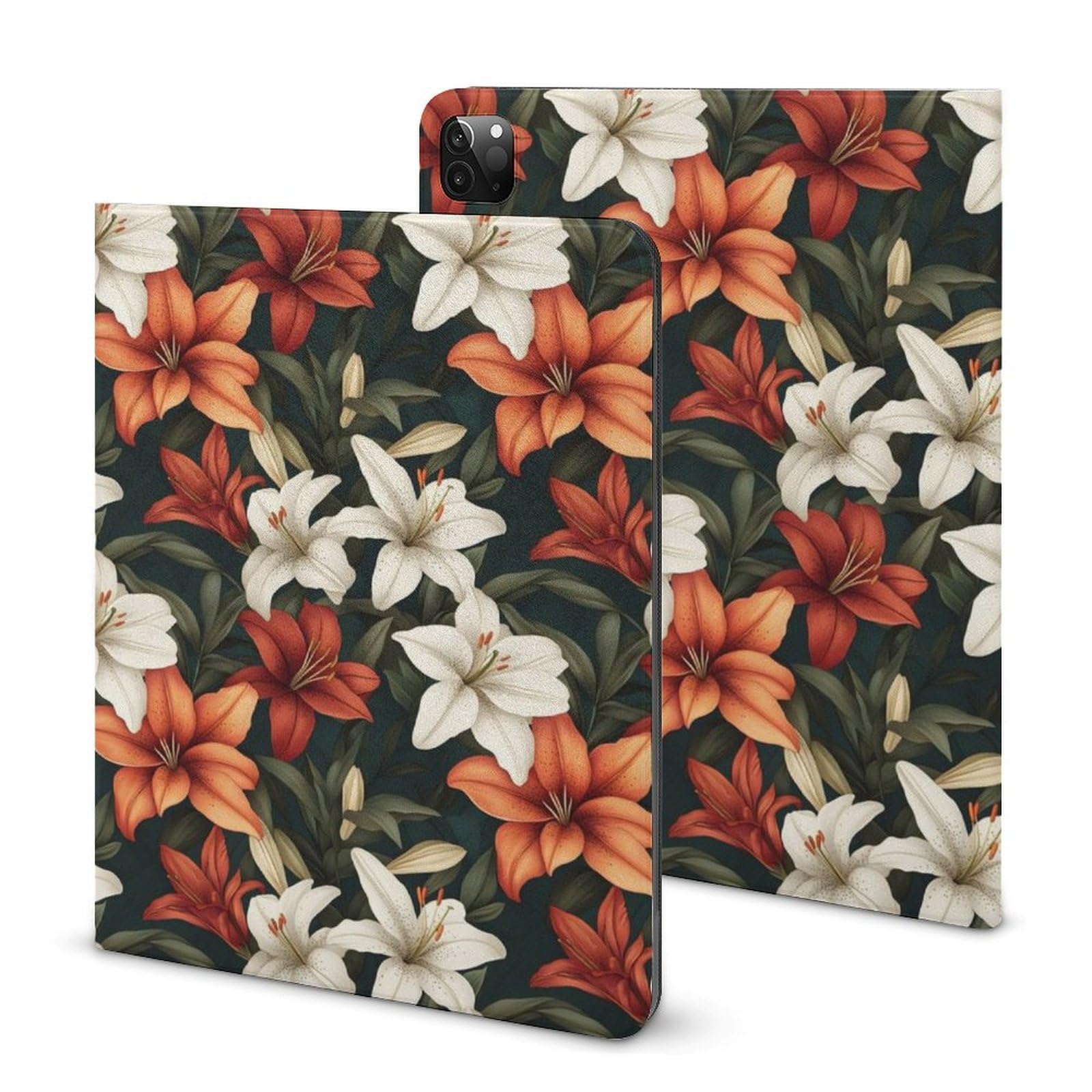 Coque iPad Pro 11 imprimé lys avec porte-crayon pour modèles 2018 à 2022 - 8