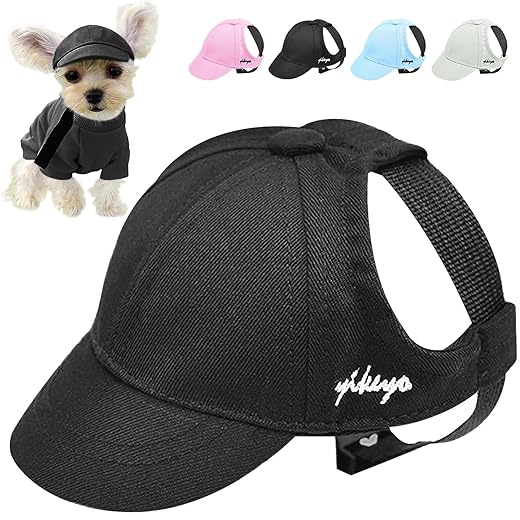 Sun Protect Dog Hat Pet's Baseball Cap Dog Hats Dog Visor Cap Sun Protection Hats for Dogs with Ear Holes and Adjustable Strap for Small Medium Large Dogs in Outdoor Sun Protection Dog Baseball Cap