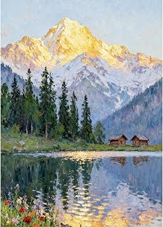 VeGuude Diamond Art Kits for Adults, Full Drill Beautiful Landscape Diamond Painting Kits for Beginners, DIY Full Rhinestone 5D Diamond dots (Gemstone Craft), Home Wall Decoration (12x16 inch)