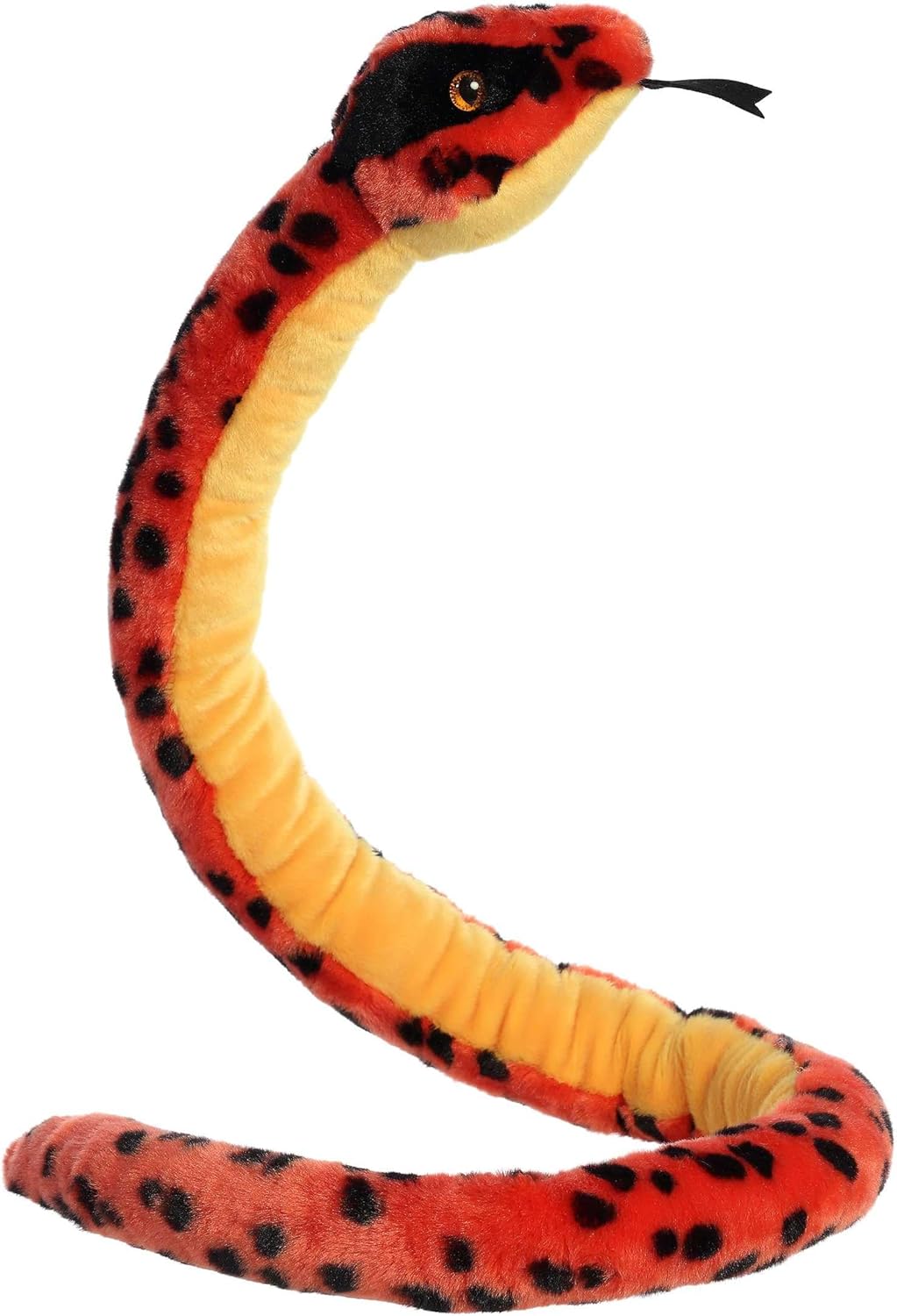 Aurora® Playful Red Viper Snake Stuffed Animal - Vibrant Colors for an Eye-Catching Design - Perfect for Kids, Adults, and Any Reptile Enthusiasts - Red 50 Inches