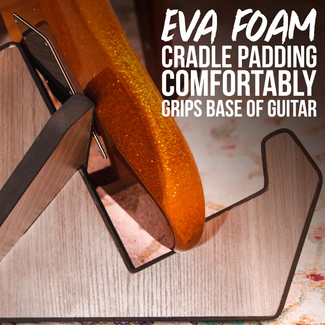 Gator Frameworks Elite Series Soporte de madera estilo X para guitarra, apto para guitarras acústicas, eléctricas y bajos, acabado negro (GFW-ELITEGTRXSTD-BLK)