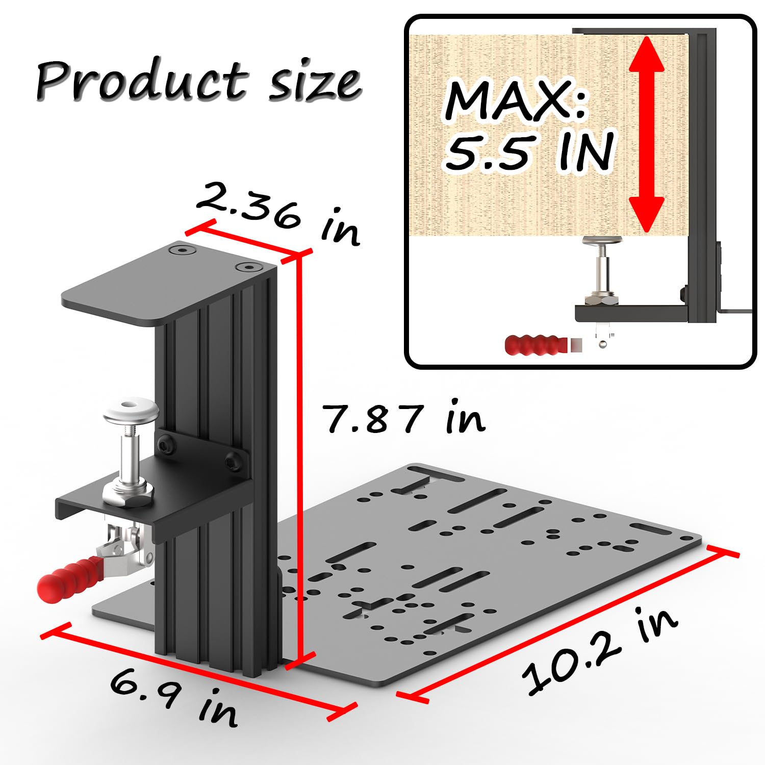 2 Sets of HOTAS Desk Mounts for Flight Sim Game Joysticks, Throttles Compatible with Logitech X56/X52/X52 Pro, Thrustmaster T-Flight Hotas series/T.16000M FCS/Sol R2/TCA