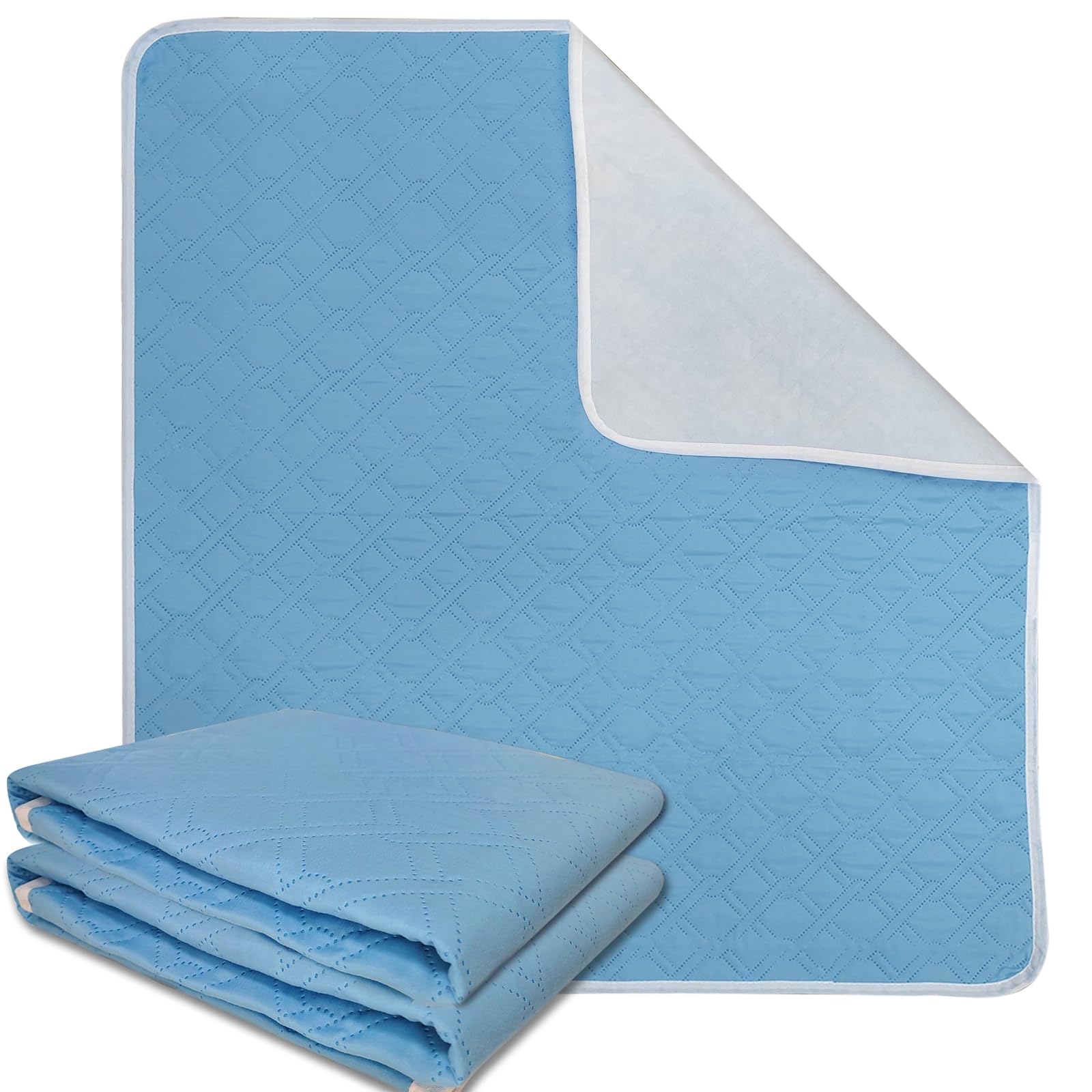 ROTOPATA Incontinence Bed Pads Waterproof Washable, Highly Absorbent Bed Wetting Sheets, Reusable Mattress Pad Protector for Adults Elderly Kids, Child and Pets Potty Training (4pcs, 86 cm x 91 cm)