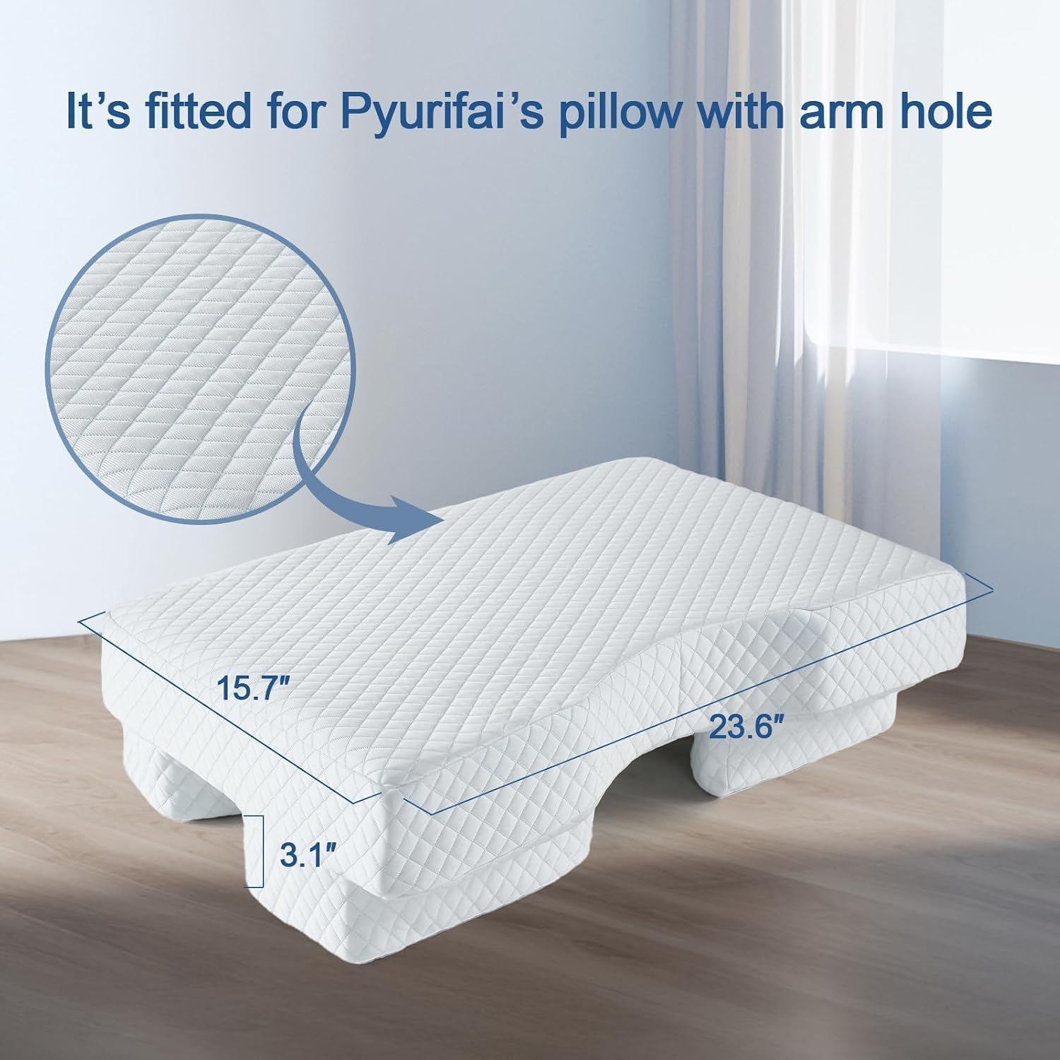 Side Sleeper Pillow with Arm Hole's Pillowcase - 23.6’’*15.7’’*6.5’’ Size | A Cooling Pillowcase for Cuddle Pillow, Removable and Machine Washable