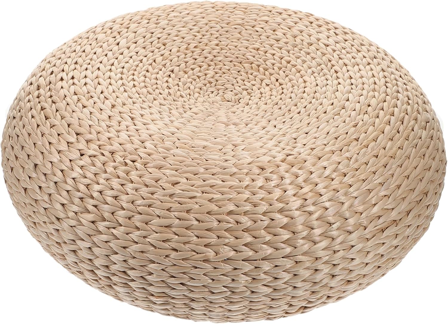 Hand Woven Meditation Cushion Thick Design Natural Reed Floor Pillow Comfortable Seat Cushion for Yoga and Relaxation for Home and Outdoor Use