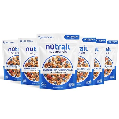Miniatura 10 de Low Karb Keto Blueberry Nut - Granola saludable para desayuno cereal snacks y comida saludable 01onzas 3g de carbohidratos netos almendras pecanas