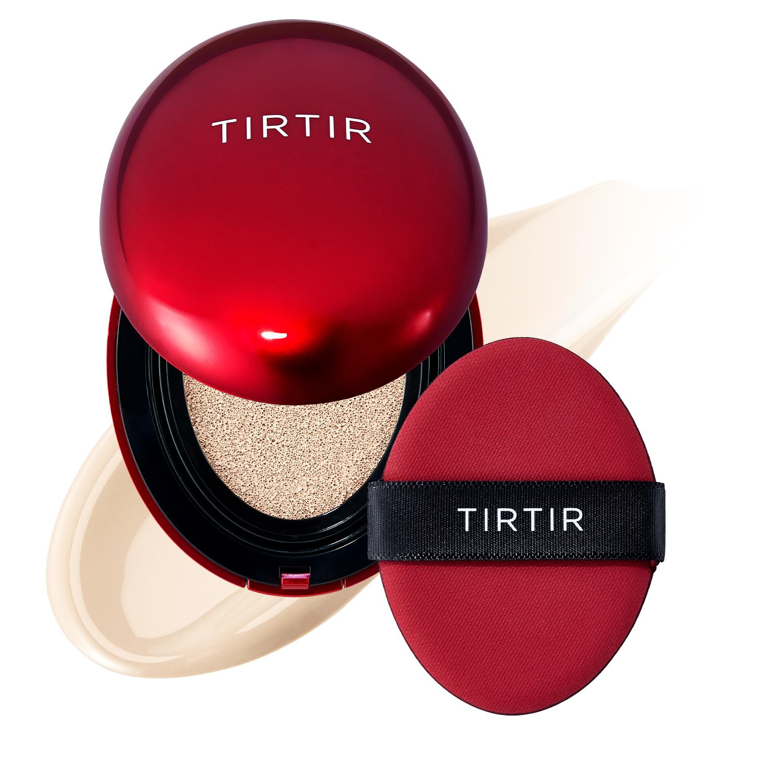 TIRTIR Mask Fit Red Cushion Foundation | Full coverage, Weightless, Skin fit, Satin Glow Finish, Korean Makeup, beauty, Tattoo cover up, Buildable (13N Fair Ivory, 18g (Pack of 1))