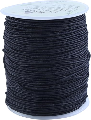 Vista 11 de KONMAY 3 rollos de cuerda elástica de goma de 1.5mm, 91 yardas de cuerdas elásticas mixtas para pulseras, collares, joyería y manualidades Mixto