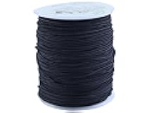 KONMAY 1.0mm Elastic Cord for Jewelry Making, Black Stretch Bracelet String for Pony Beads, Kandi Bracelets, Necklaces & DIY Crafts, 110 Yards