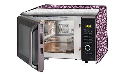 Stylista Microwave Oven Cover for Haier 20 L Convection HIL2001CSPH Floral Pattern Purple