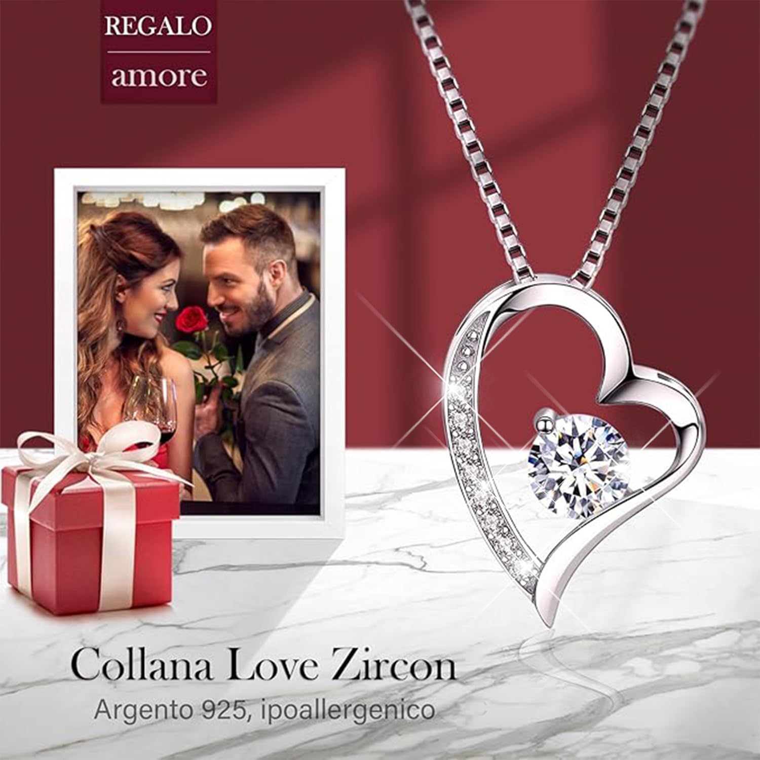 SWEETIME Rosa Stabilizzata Rossa,Romantico Rosa Eterna,Red Fiori Box, Rose Scatola Vera Regalo per Natale,Mamma,San Valentino,Regalo Anniversario per Lei