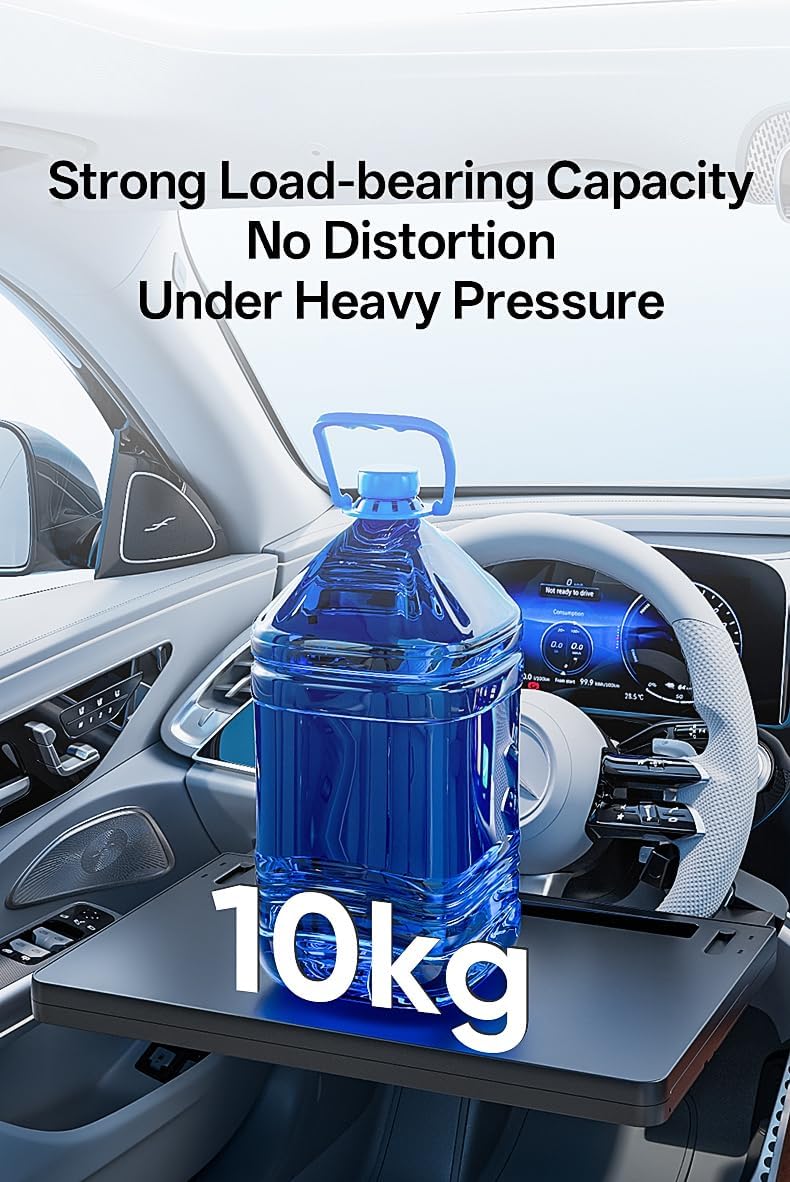 QRabbit 2-in-1 Extendable Steering Wheel Tray - Adjustable Car Desk for Laptop & Food Eating Table - Fits Most Large SUVs, Trucks & Vans, Portable for Travel, Work & Dining