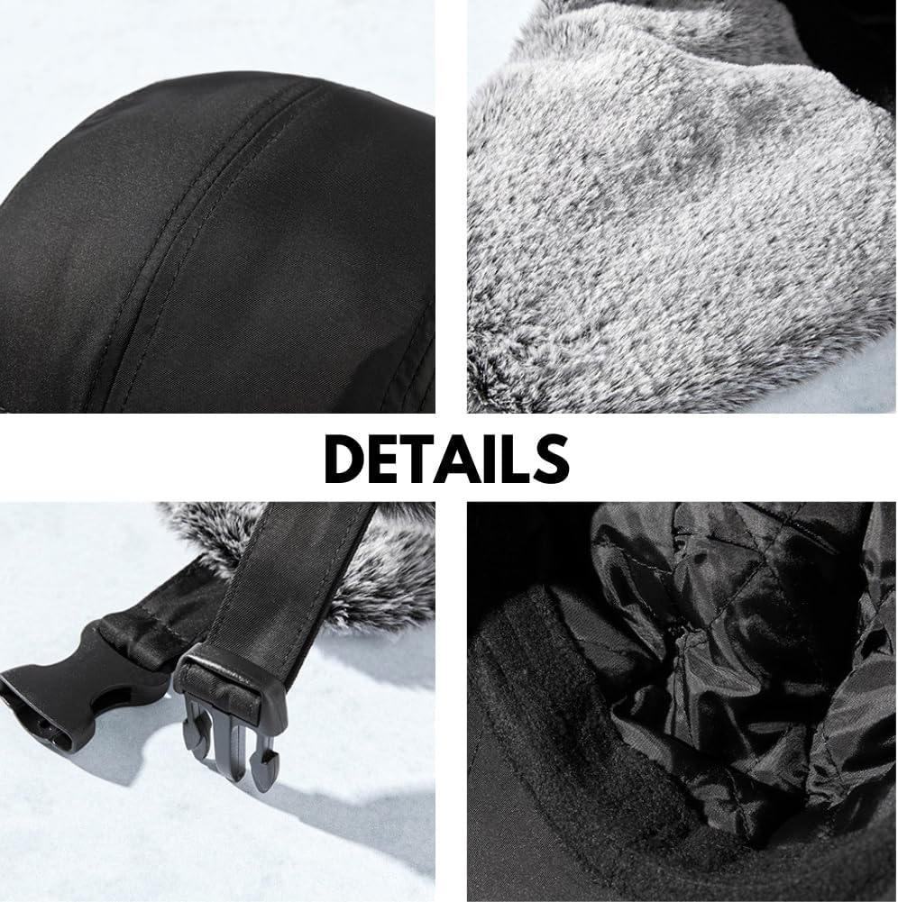 Winter Waterproof Baseball Cap with Earflaps, Windproof Hat for Men and Women, Ideal for Skiing, Hiking Outdoor Activities