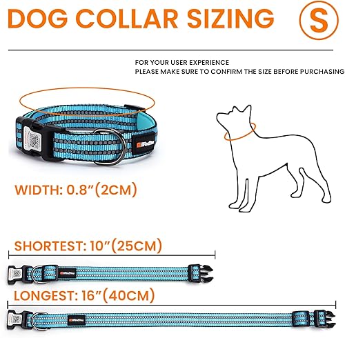 Miniatura 41 de Collar reflectante para perro con etiqueta de código QR, collar de perro personalizado, visibilidad nocturna de seguridad, función antipérdida Negro
