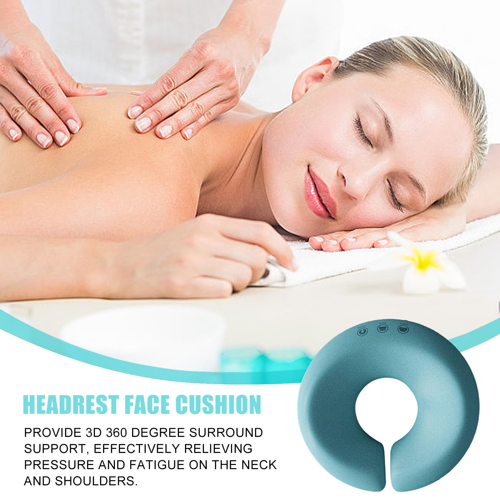 Reposacabezas De Masaje para Cama | Almohada De Masaje Boca Abajo | Soporte Facial Cómodo Cojín Propenso En Forma De U | Almohada Facial para El Cuidado De La Piel del Salón De Belleza del SPA