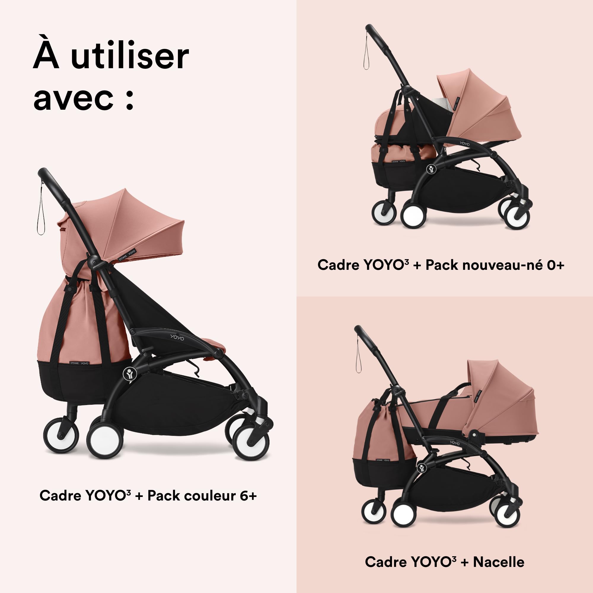 Stokke YOYO Bag, Ginger - Offre Un Rangement supplémentaire pour la Poussette YOYO - Facile à Attacher - N'affecte Pas la maniabilité - Lavable en Machine à 30°C