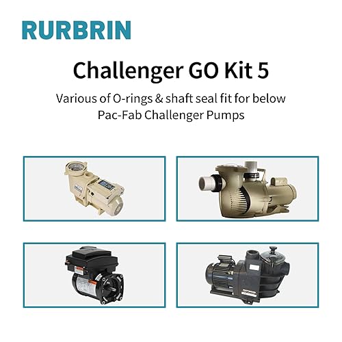 Miniatura 4 de PS-200 Kit de reparación de reconstrucción apto para bomba de piscina Pentair Challenger Go-Kit 5, sello de eje y junta tórica reemplazar piezas