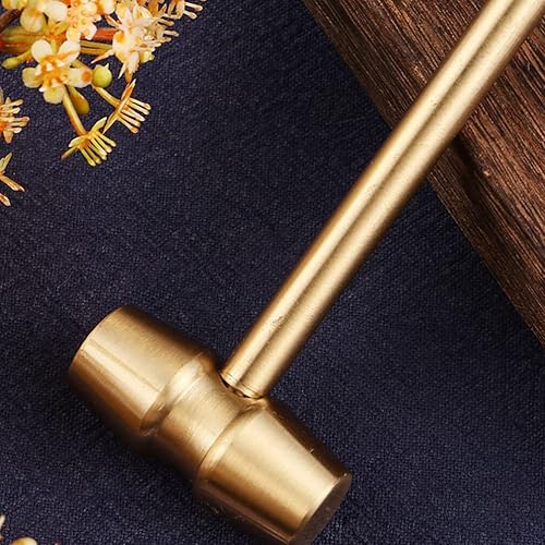 Miniatura 3 de Milisten Martillo de latón martillo de latón, martillo de trineo, mini martillos de langosta y cangrejo, mazo de latón macizo, reloj de mazo,