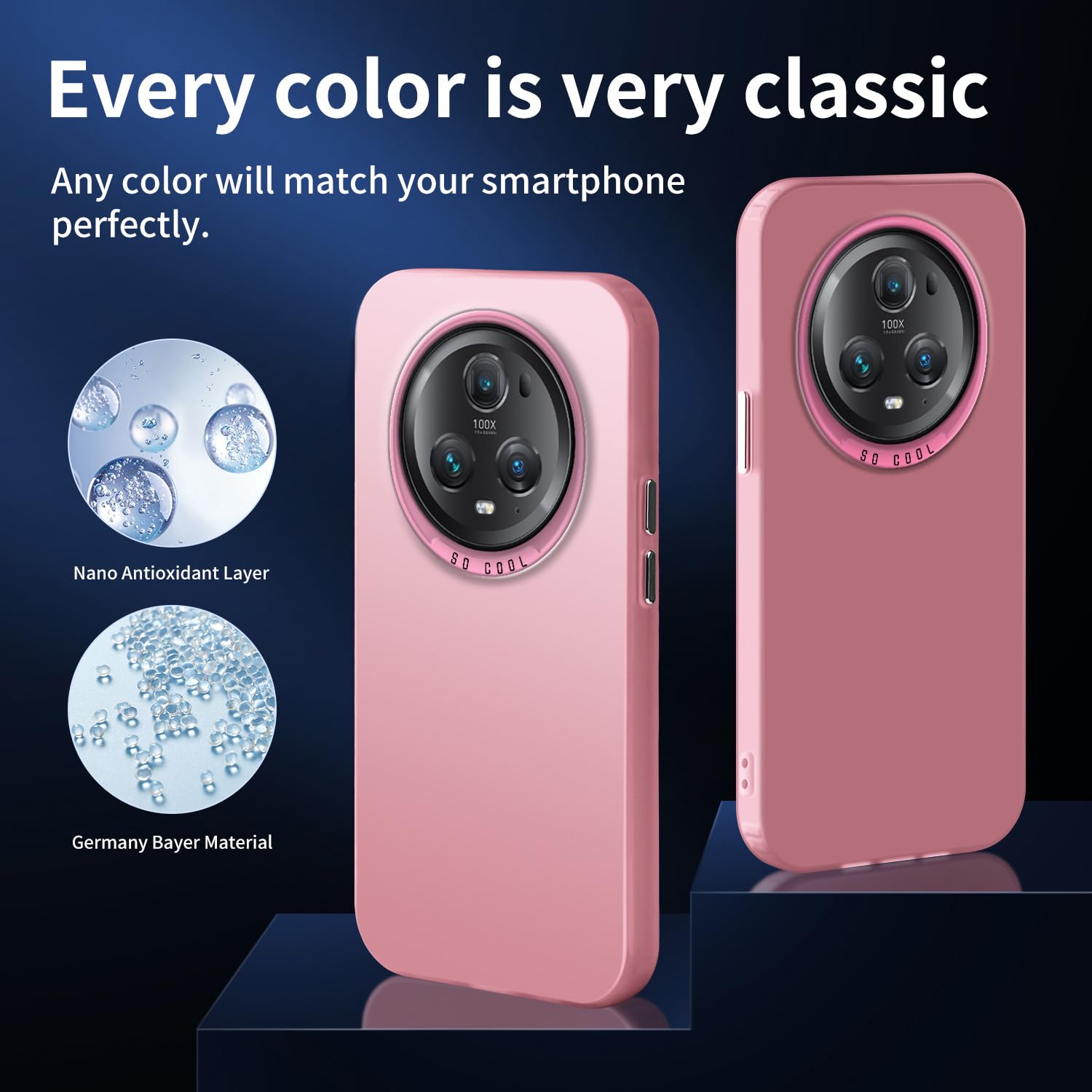 Custodia Honor Magic 5 Pro Con Glitter Sfumati - Cover Trasparente Antiurto Morbida E Elegante (Rosa) - 2