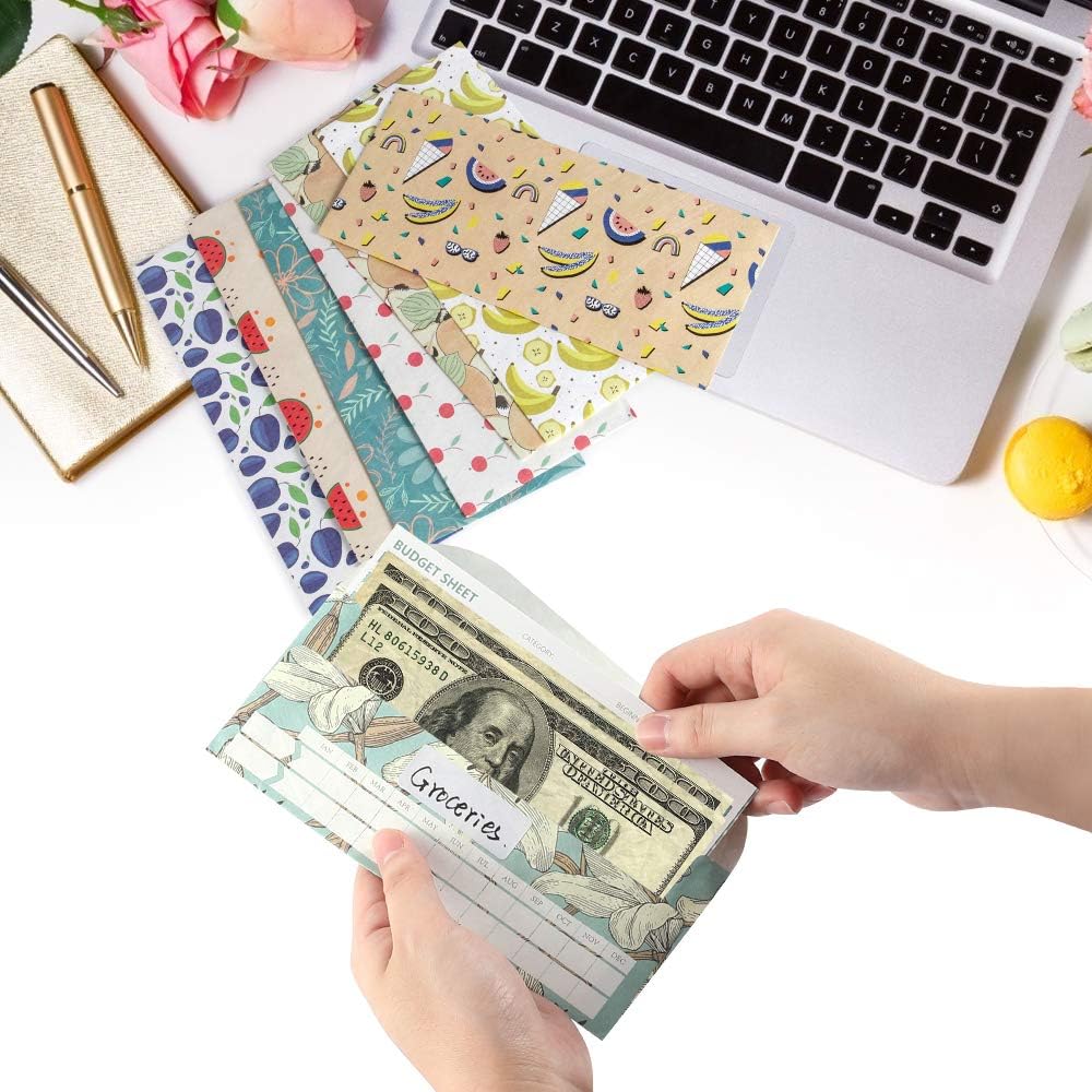 Cash Envelopes Waterproof Budget Envelopes - 12 Money Envelopes + 12 Budget Sheets + 1 Annual Budget Sheet + 1 Carry Pouch, Gift Envelopes Expense Tracking Budget Envelopes for Cash Currency : Office Products