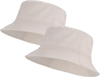 Umeepar Unisex 2 Pack Cotton Bucket Hat Packable Sun Hat for Men Women