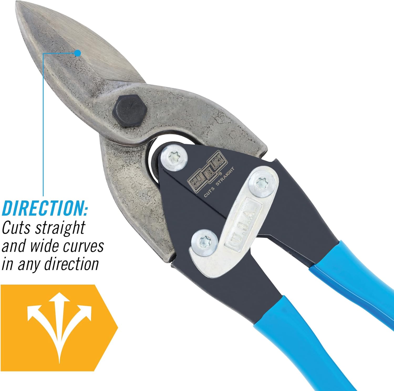 Channellock Aviation Snip 610SS - Utility Straight Cut, CR Steel, Molybdenum Blade - 10 In.