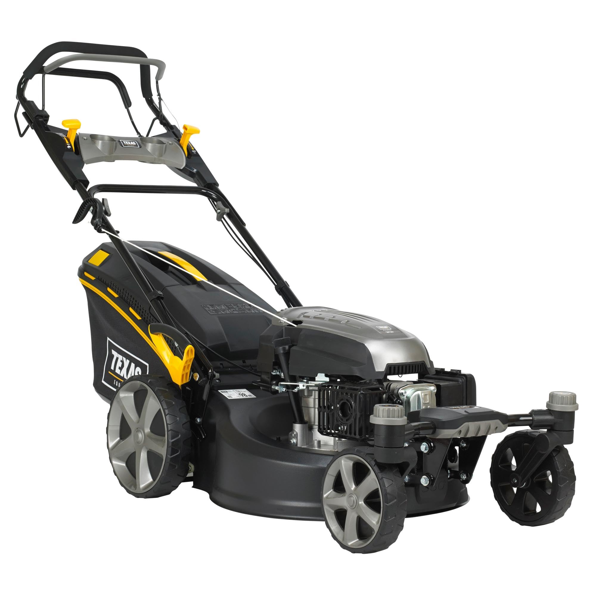 TEXAS Profi Rasenmäher Benzin mit Antrieb Radantrieb Hochgrasmäher ZT 5110TR/W Zero Turn 3in1 mit schwenkbarer Vorderachse | sehr wendig | 196cm³ | 4-Takt | 51cm | 4,9PS | 28-75mm | mit Mulchfunktion