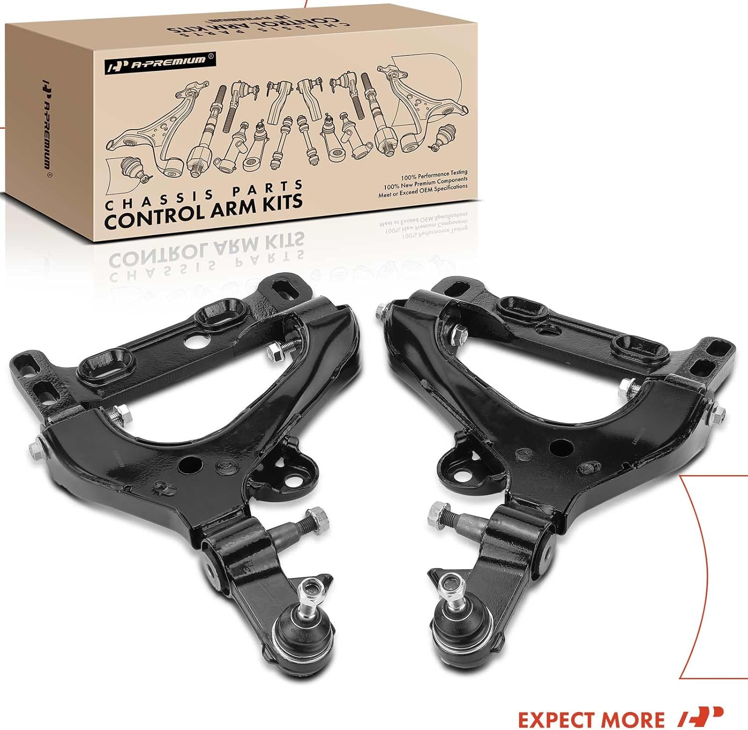 A-Premium 2 x Front Lower Control Arm, with Ball Joint & Bushing, Compatible with Chevrolet Trailblazer 2008-2009, GMC Envoy 2008-2009, Isuzu Ascender 2008-2008, Saab 9-7x 2008-2009
