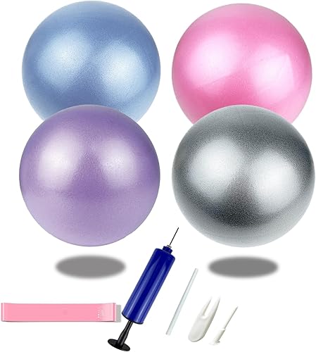 Pelota de pilates de 9 pulgadas con bomba de 5.2 onzas para ejercicio, entrenamiento en casa, terapia física, yoga