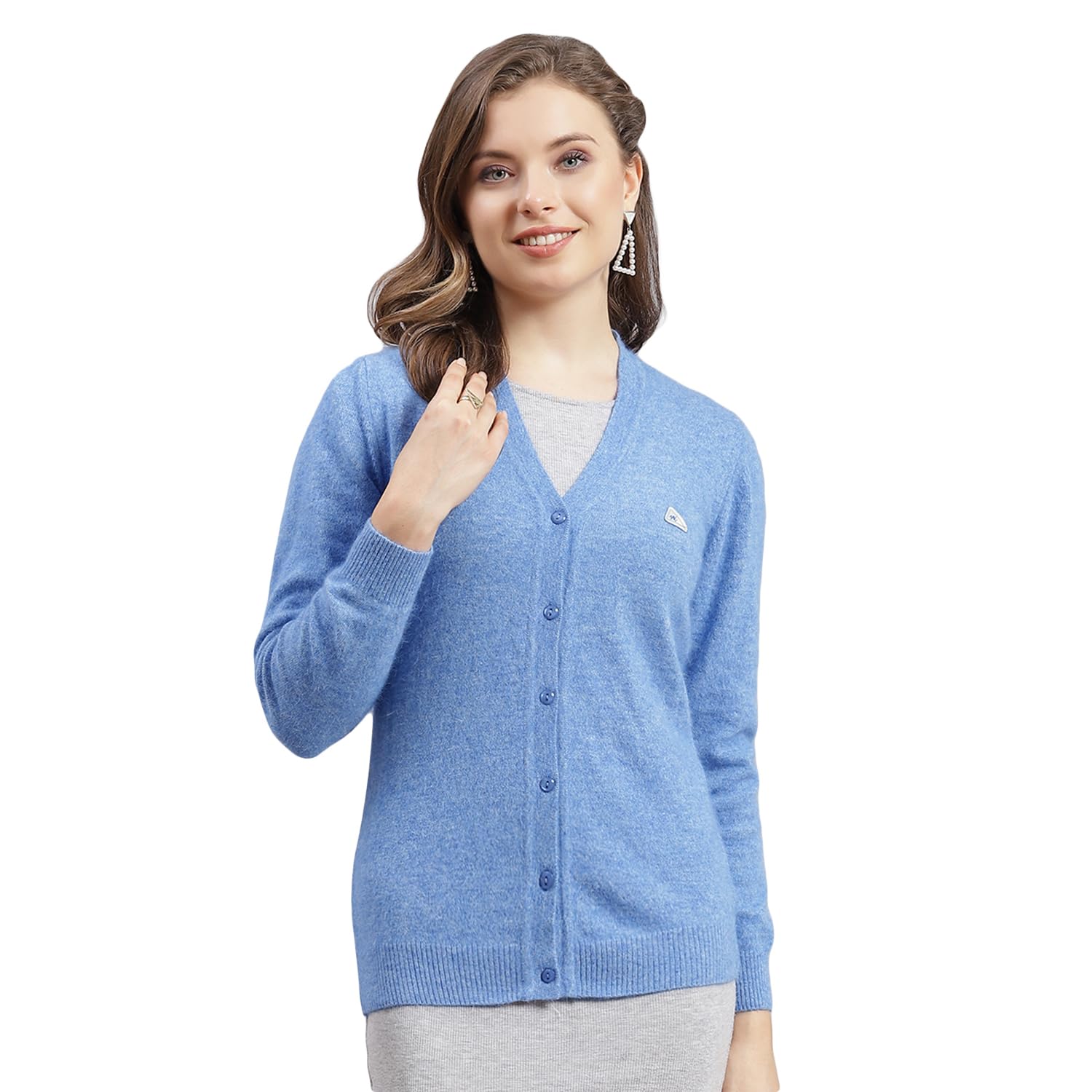 monte carlo Womens Solid V Neck Full Sleeves Cardigan (1240739VN)-picture-16