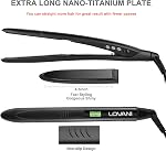 LOVANI Professional Flat Iron 450F LCD Display Salon Super Slim Hair Straightener with Heat Resistant Bag,2 Salon Clips Black