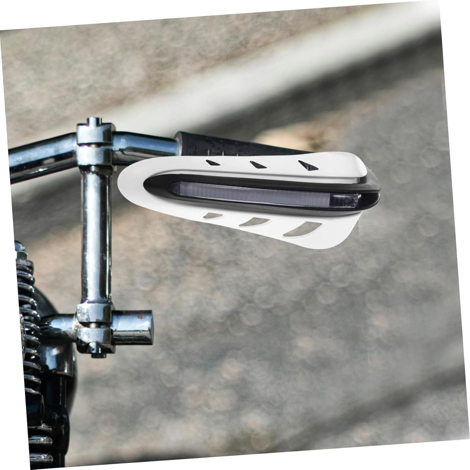 CHILDWEET 2pcs Handlebar Guard with Led Light Durable Motorcycle Handguard for Protection against Wind Debris Easy Installation Compatible with Motorbike Models White