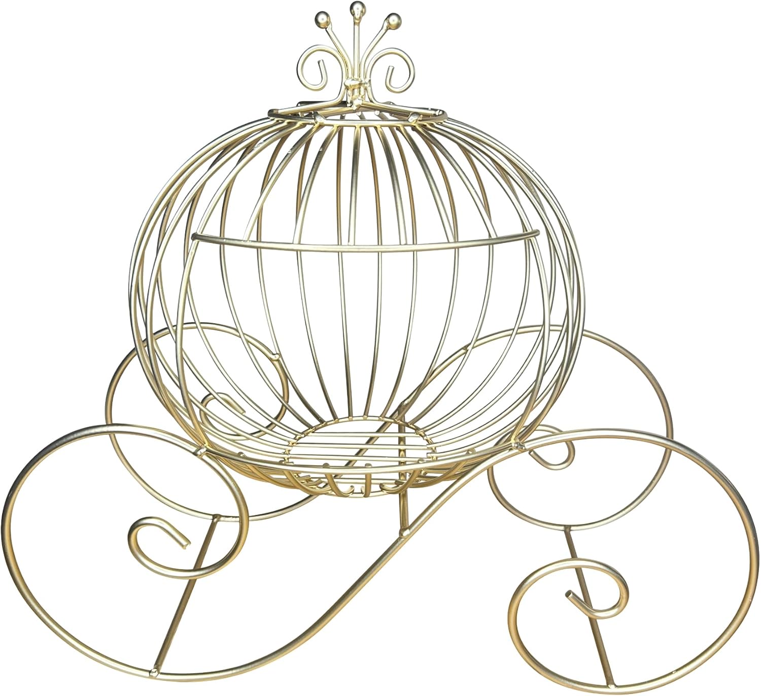 Metal Carriage Princess Coach Centerpiece – Fairytale Coach for Weddings, Parties, Baby Showers & Event Decor – 1 PCS - Table Decoration (Gold, 15.5" Inch)