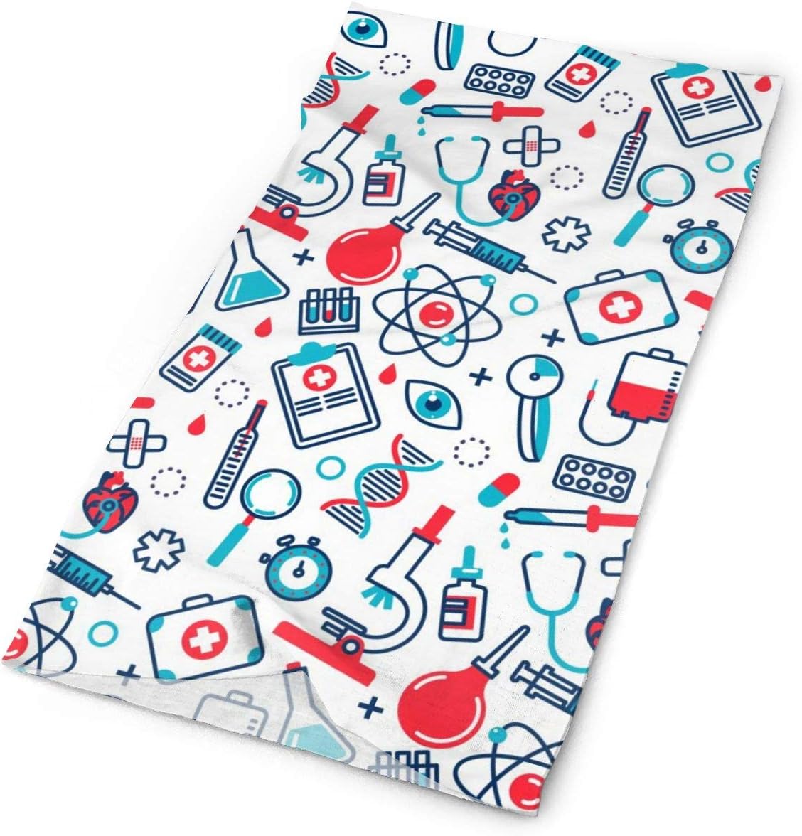 Techdecorhomee Magic Scarf Headwear Medical Things Icons Health Care Headbands Bandana Cap Scarf Face Mask Neck Gaiter Headwrap Balaclava Sweatband for Festivals Dustproof