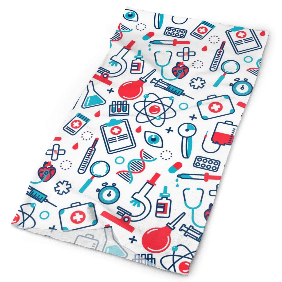 Techdecorhomee Magic Scarf Headwear Medical Things Icons Health Care Headbands Bandana Cap Scarf Face Mask Neck Gaiter Headwrap Balaclava Sweatband for Festivals Dustproof