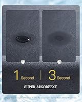 Vista 71 de MontVoo - Tapete de baño con base de goma, antideslizante, de secado rápido, absorbente, fina, para debajo de la puerta, de gamuza sintética